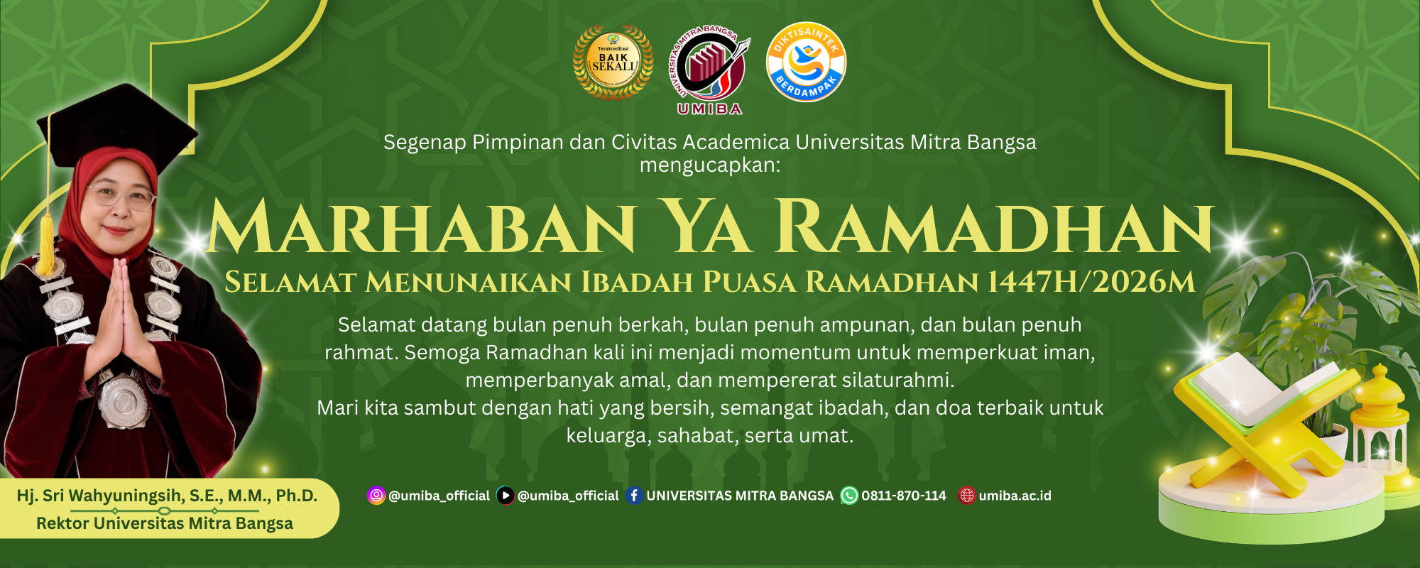 Webbanner Awal Puasa, Marhaban ya Ramadhan